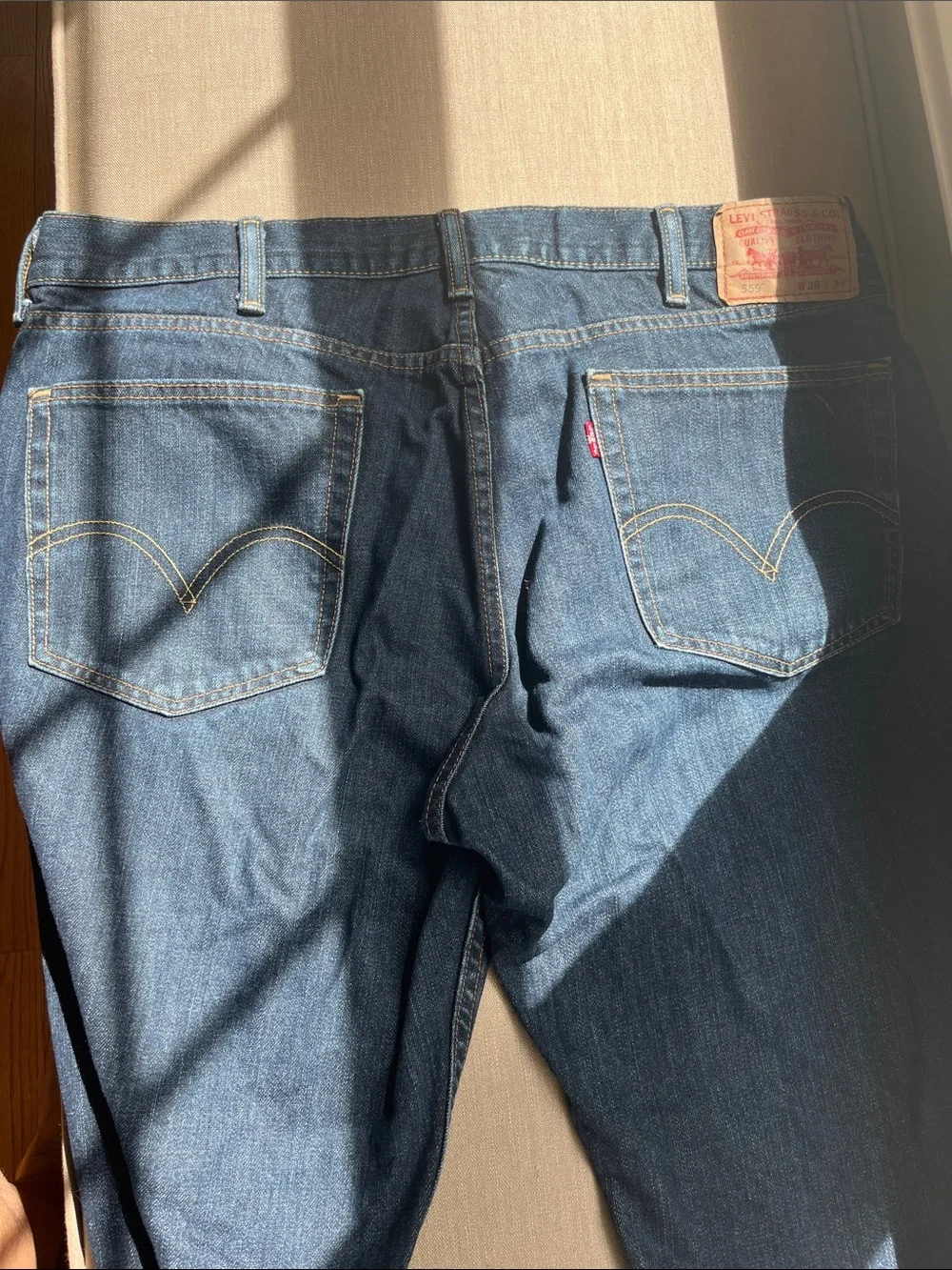 Levi's 559 Dark Blue Relaxed Straight Jeans 38 x 34